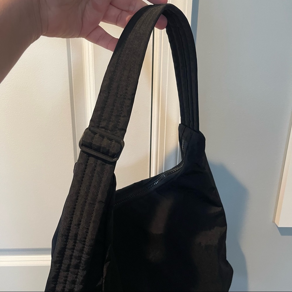 Baggu Nylon Shoulder Bag Black Zip Tote - Picture 4 of 5